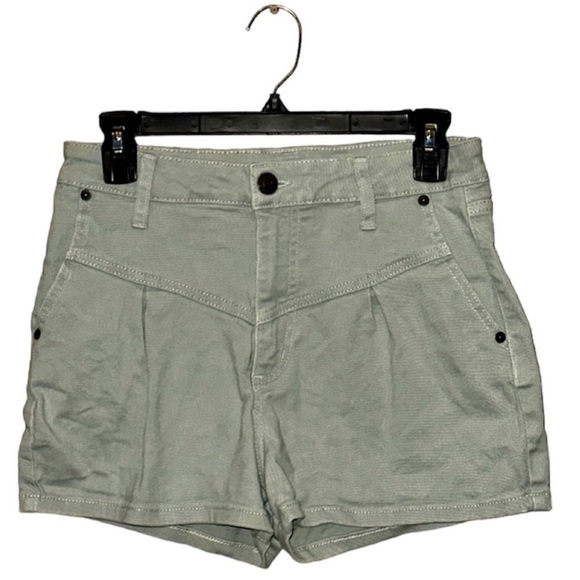 WILD FABLE High Rise Yoke Front 2” Inseam Olive Green Denim Shorts Army Womens 6 - Picture 2 of 16